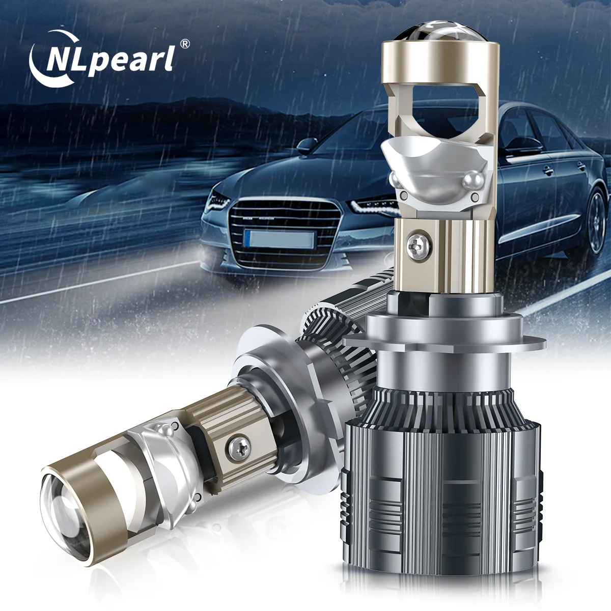 

2 шт. H7 светодиодные фары мини 1:1 объектив проектор беспроводной автоматический дальний ближний свет BIG чипы Canbus лампа для автомобиля/мотора лампа 12 В 40000LM