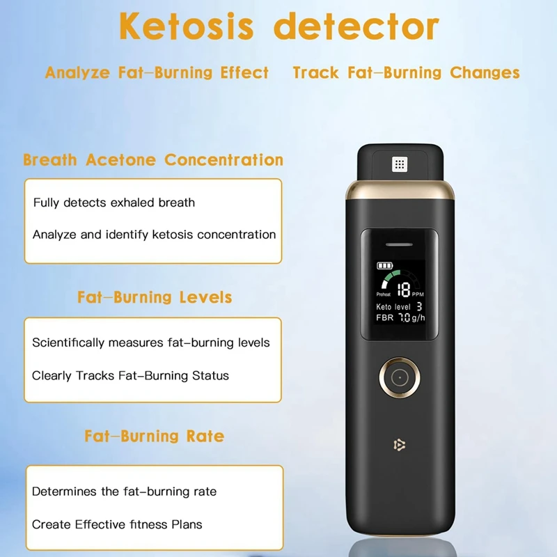 Ketone Meter Professional Ketone Breath Analyzer High Accuracy Ketone Breath Meter Ketone Tester for Tracking Your Ketones Black