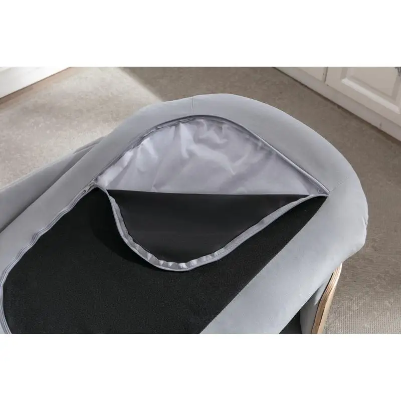 أريكة سكاندي المرتفعة لسرير الكلاب مع أرجل خشبية صلبة، ظهر خشبي منحني، وسادة مخملية، مقاس كبير #2