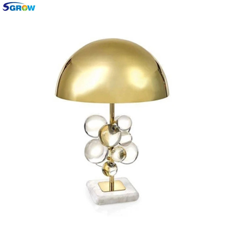 

SGROW Postmodern Creative Crystal Glass Table Lamp Multicolored Glass LED Lights for Living Room Bedroom Hardware Marble Lamp