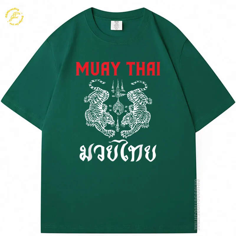 

Thai Art Tigers Muay Thai Cotton Tshirt 2025 Tee Man Oversized T-Shirt Graphic T Shirts Print Clothes Custom Tops Short Sleeve