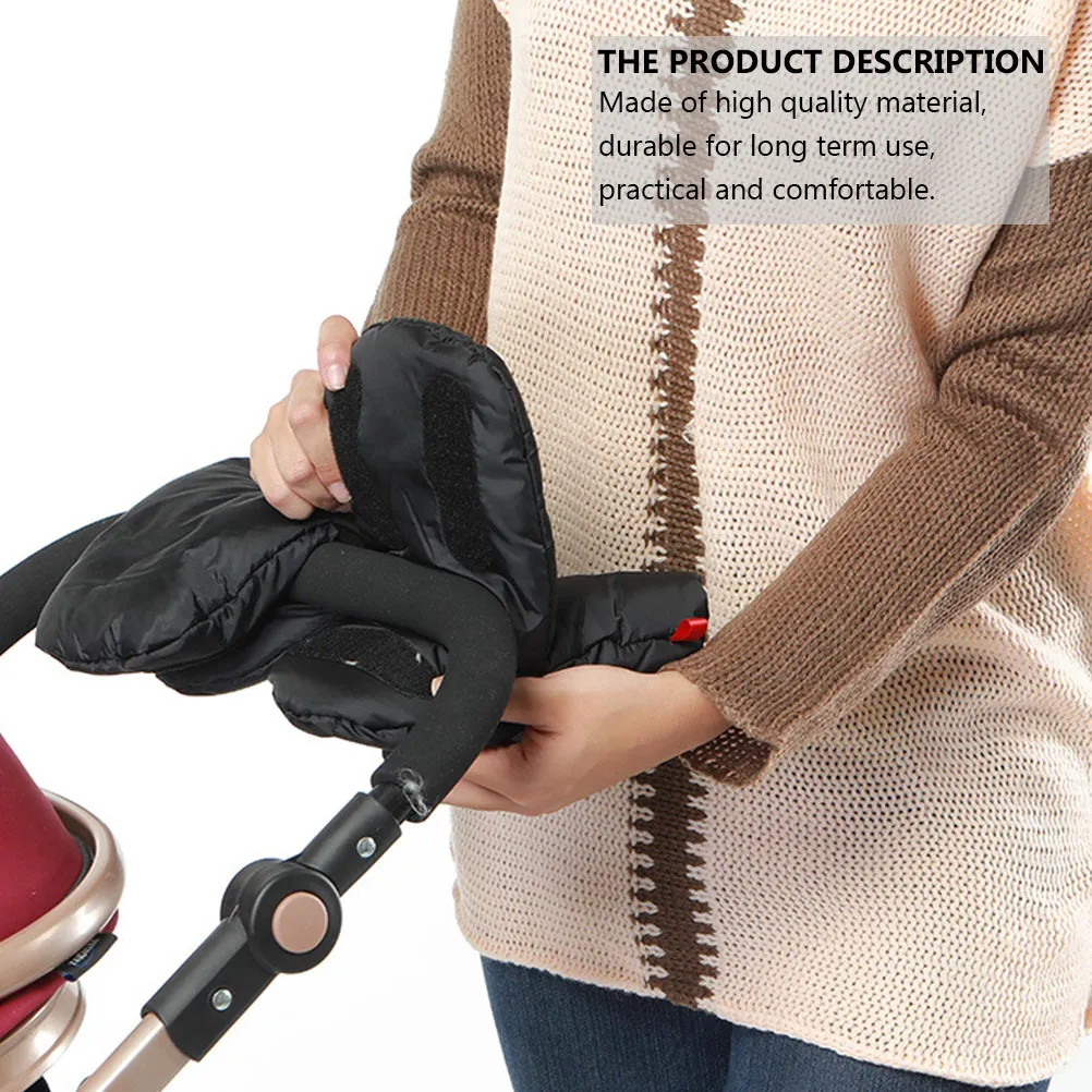 

1 пара теплых зимних водонепроницаемых ветрозащитных перчаток с флисовой подкладкой, совместимых с коляской, для холодной погоды