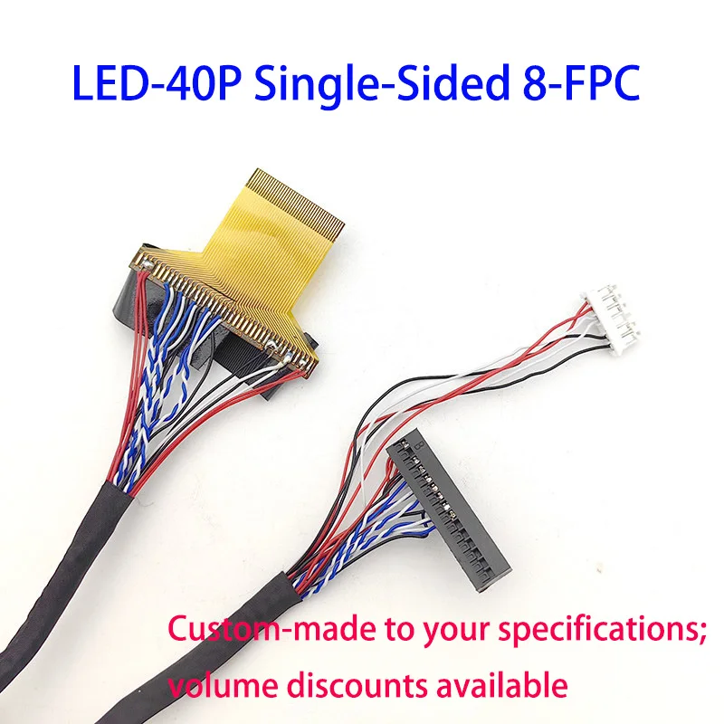 BAIKED 40 Pin LVDS Laptop Screen Cable 0.5mm Pitch FPC Flex Cable Single 8P Soldered LCD LED Display Repair Wire