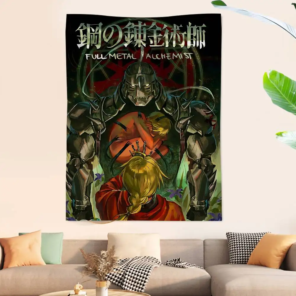 comic works F-fullmetal A-alchemist classic Printed Large Wall Tapestry Art Science Fiction Room Home Decor Decor Blanket