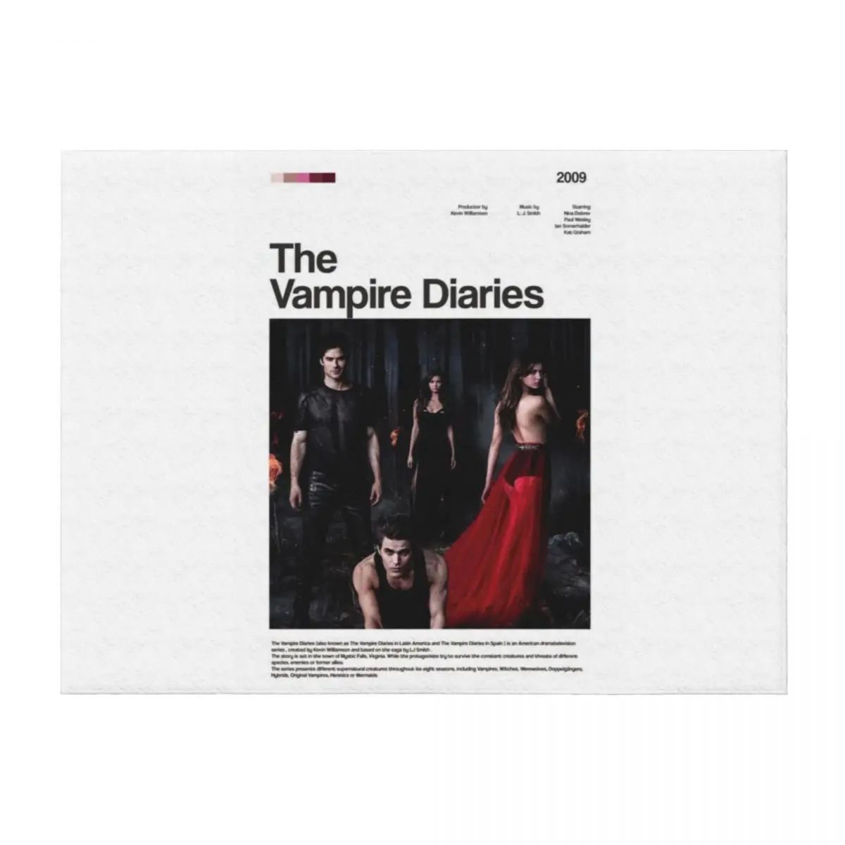 

the vampires diaries series poster Throw Blanket Sofa Throw Cute Plaid Designers decorative Blankets