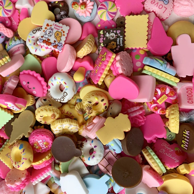 20 Teile/beutel Gemischte Stil Harz Süßigkeiten Keks Lebensmittel Nail art Telefon Fall Haarnadel Kühlschrank Handgemachte DIY Charms Zubehör Dekoration – Detail 23