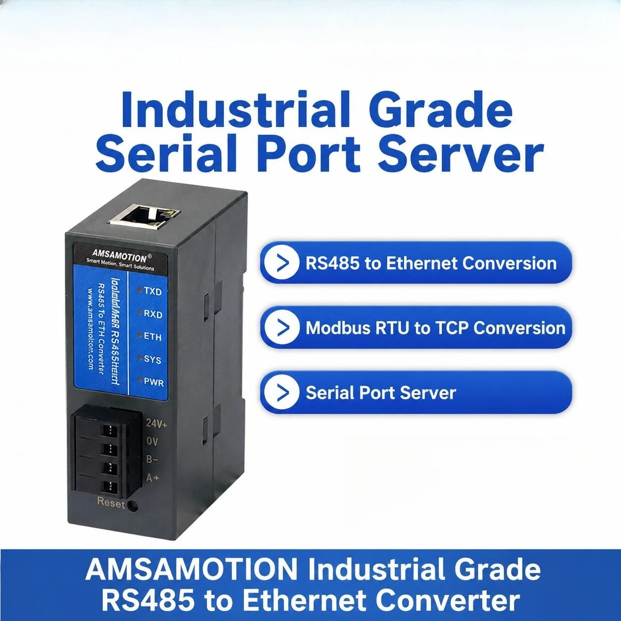 Serial Port Server RS232 RS485 RS422 to Ethernet MODBUS RTU TCP Network Module Industrial Automation Data Conversion