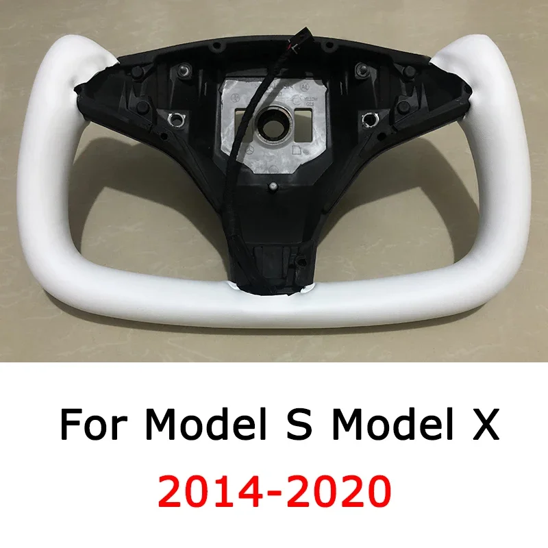 

YOKE Steering Wheel for Tesla Model S Leather Warming Steering Wheel for Tesla Model X White and Black