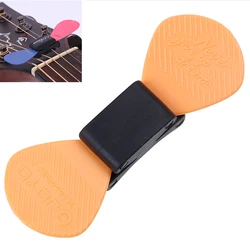 1Pc Guitar picks clip String clamp Guitar Accessories Black Rubber Guitar Pick Holder Fix On Headstock For Guitar Bass Ukulele