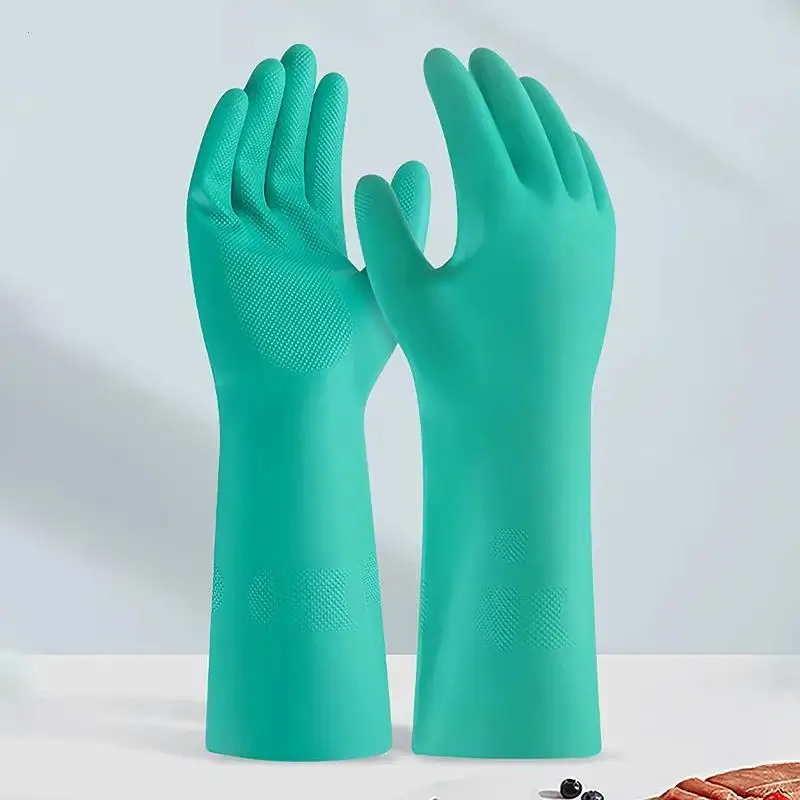 Dishwashing Nitrile Gloves Waterproof Oil Chemical Proof Durable Kitchen Industrial Household Use