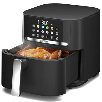 Image Air Fryer, ZUSBYI 6.5QT Air Fryer Oven With Smart Coloful Screen, 12 in 1 Customizable Functions, 1-Touch Digital Display