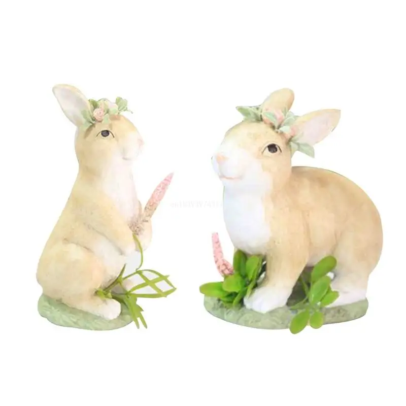 

Resin Bunny Sitting Standing Rabbit Outdoor Garden Statue Easter Decor Figurine