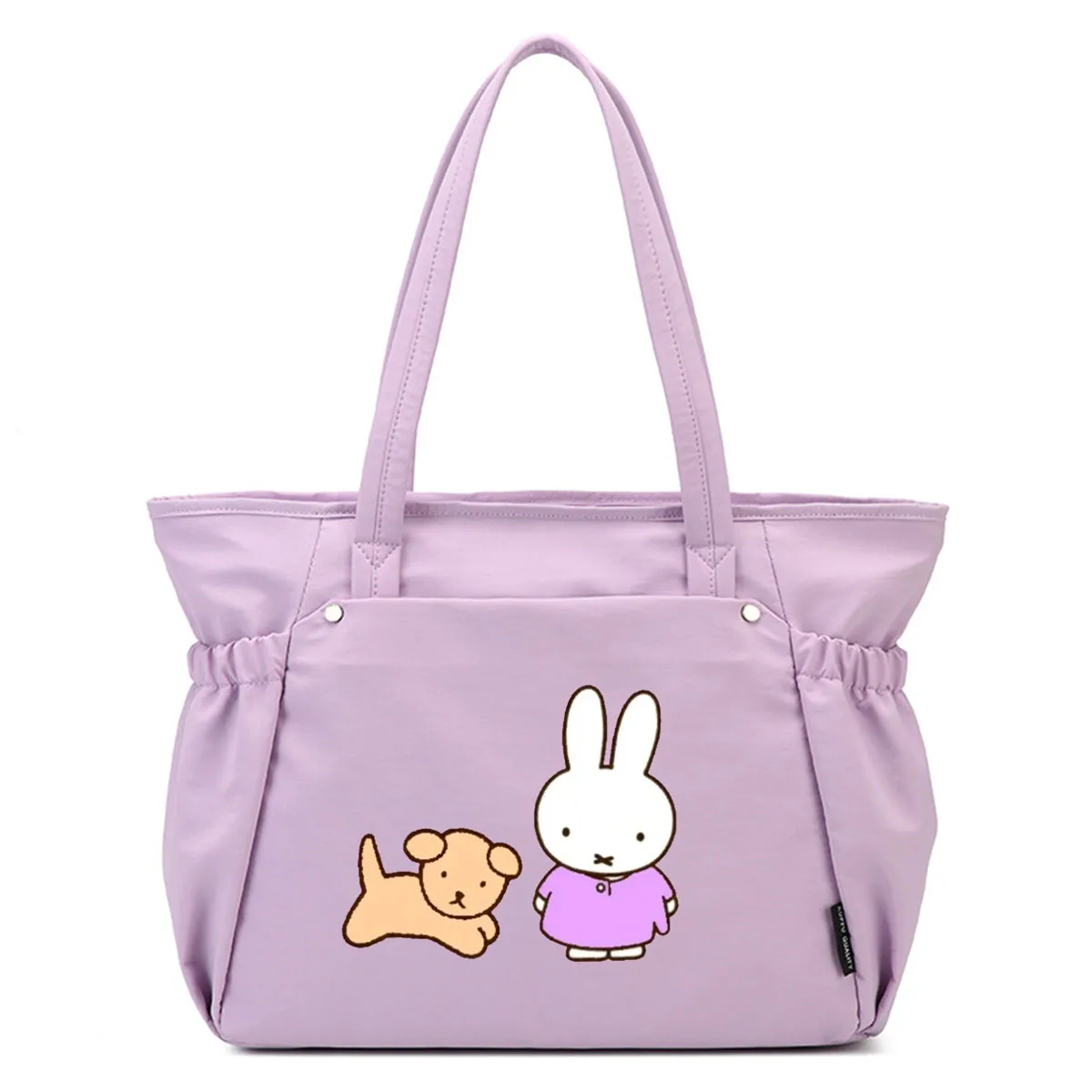 

Холщовая сумка на одно плечо Miffy Kawaii с героями мультфильмов, милая дорожная сумка с кроликом в стиле аниме, портативная сумка на одно плечо для милых девочек