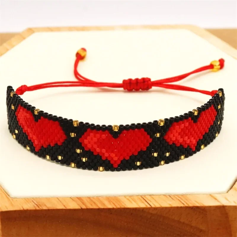 Rice Ball Bracelet  Hand woven  love  fashion  red  Simplicity  Adjustable  originality  Bohemia  Unisex  Beaded Bracelet