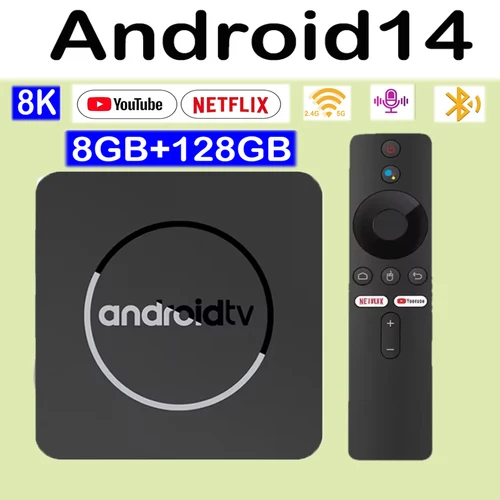 TV Box Android 14 Smart Q10 8K reproductor multimedia asistente de voz de Google Allwinner H313 almacenamiento WiFi Dual Bluetooth 5,0 TV Box