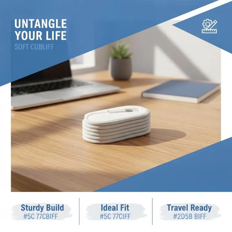 1Pc Portable Cable Organizer Anti-Tangle Cord Winder Durable Cable Holder for Phone Charger Earphone Cable Travel Desktop