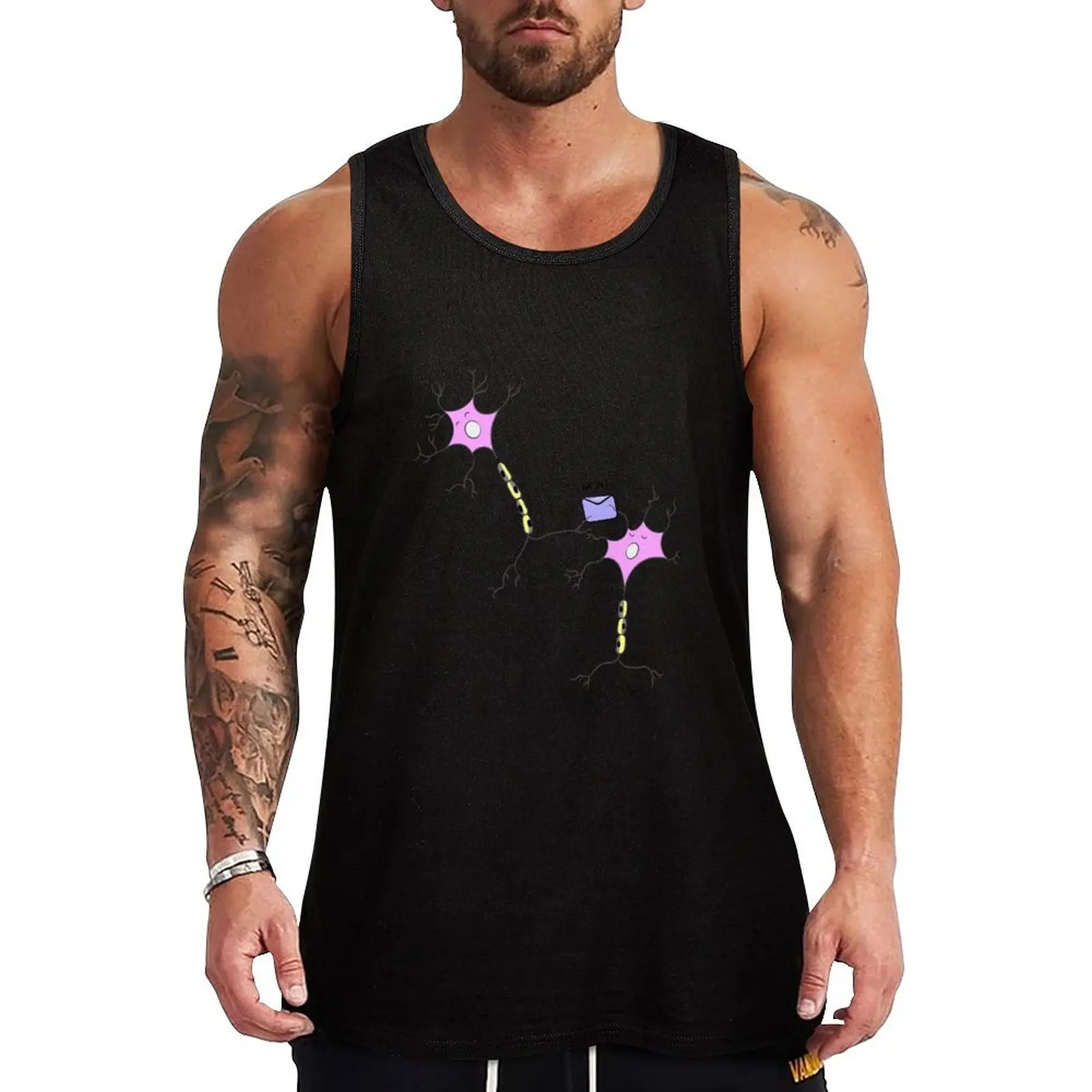 Neuron transmitting message Tank Top Sleeveless Gym Tank Top Fitness Training Quick Dry