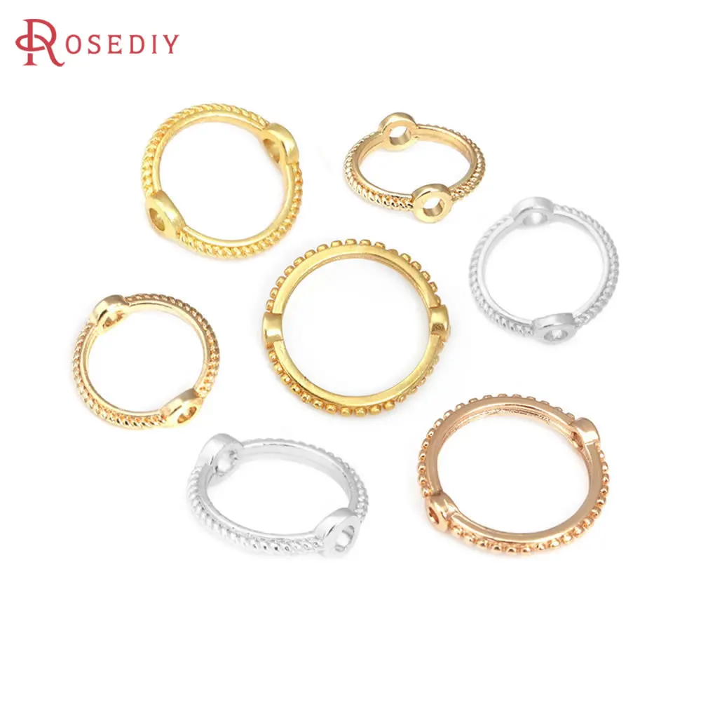 8.8MM 10.6MM 12.6MM 15MM Matte Gold Color Brass Round Circle Connect Ring Jewelry Making Supplies Earrings Findings Accessories