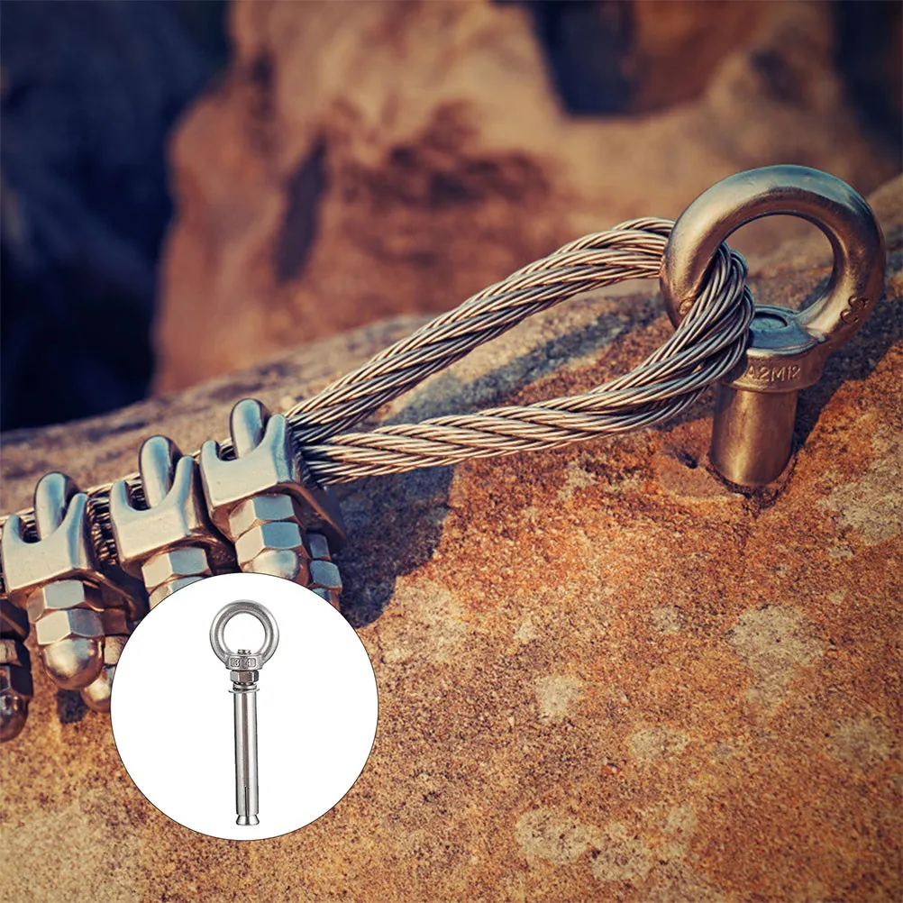 2Pcs Stainless Steel Expansion Screw Hook Closed Eye Bolt for Concrete Brick Cement Walls Heavy Duty Masonry Anchor Fastener