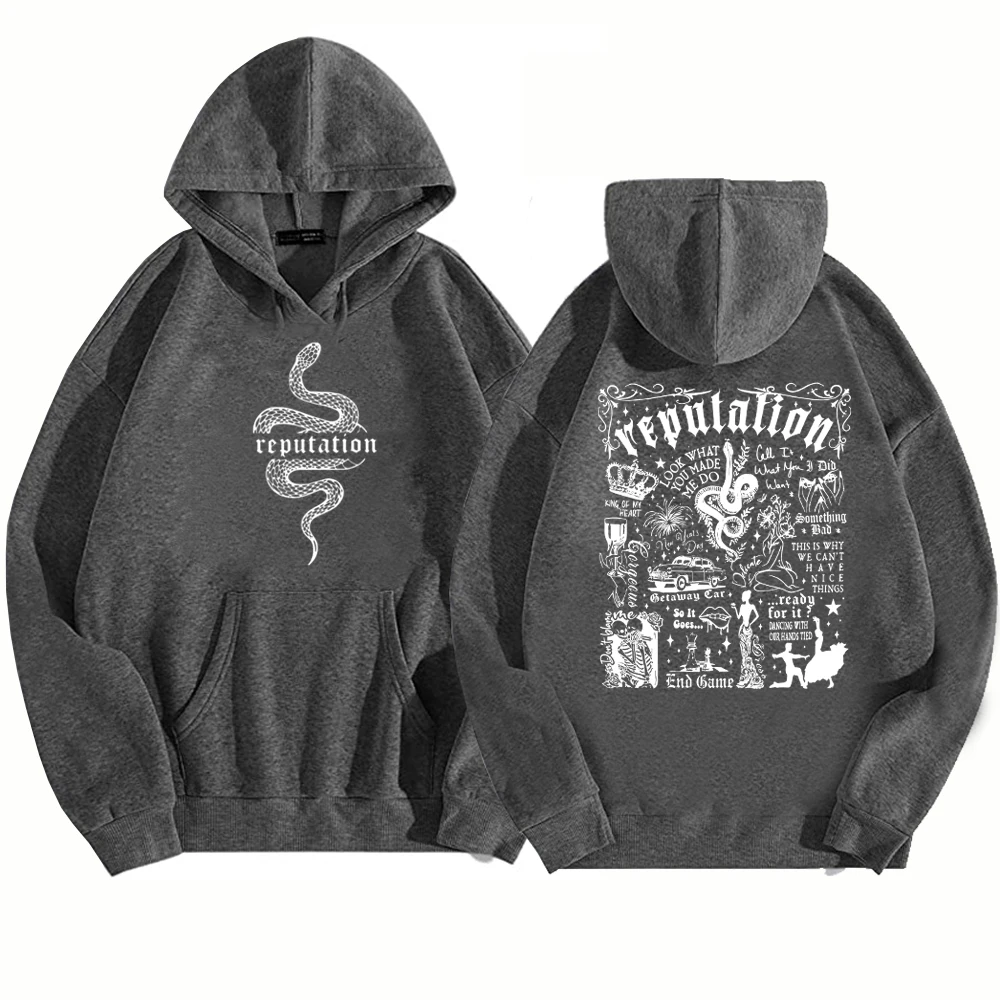 Taylor Reputation Hoodie Reputation Music Hoodie Gift for Swiftie Fan Winter Warm Unisex Pullover Tops Streetwear