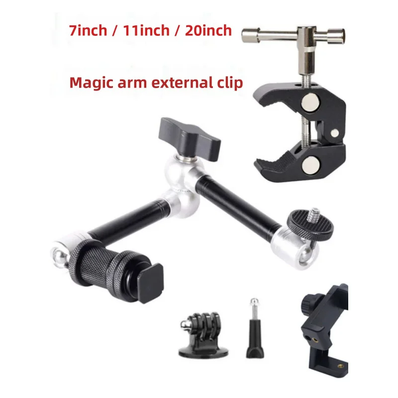 

for mobile phone cameras, 20-inch, 7-inch, 11-inch magic arm, universal stand, tripod, external crab clamp, monitor accessories
