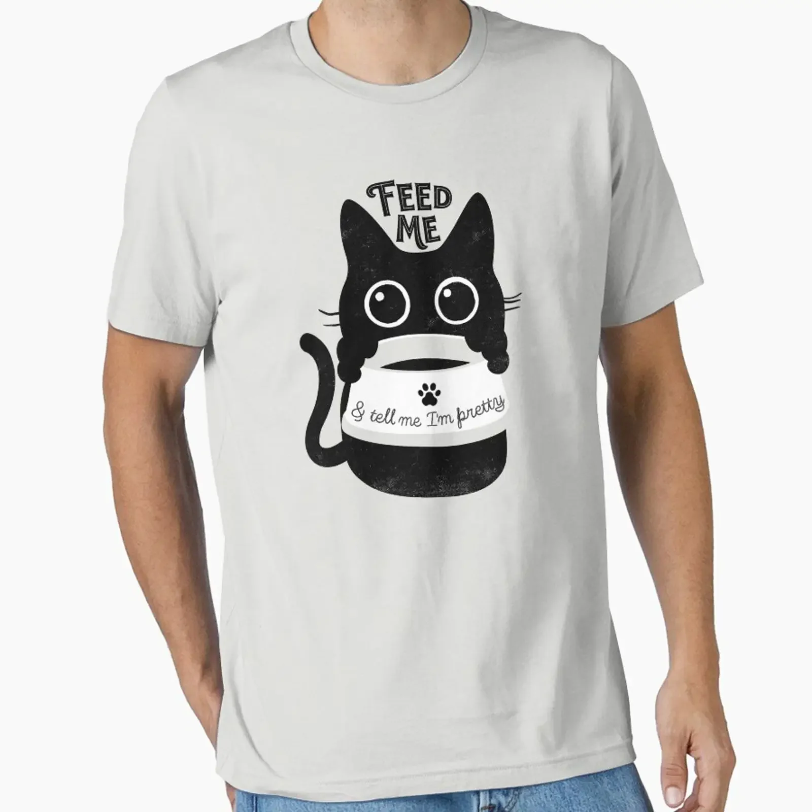 Feed Me and tell I'm Pretty Essential T Shirt vintage Washed streetwear homme Versatile fashion Comfortable designer clothes