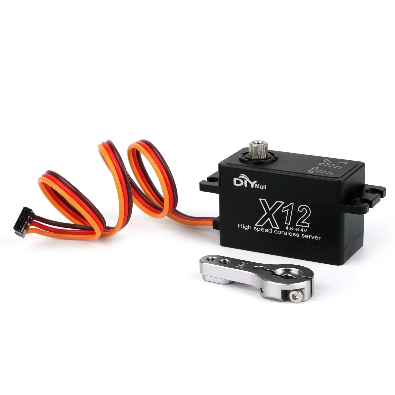 

Цифровой металлический сервопривод X12, 12 кг, 4.8-8.4В, 360 градусов, безколлекторный двигатель, стальные шестерни, полностью алюминиевый корпус, черный, короткий корпус