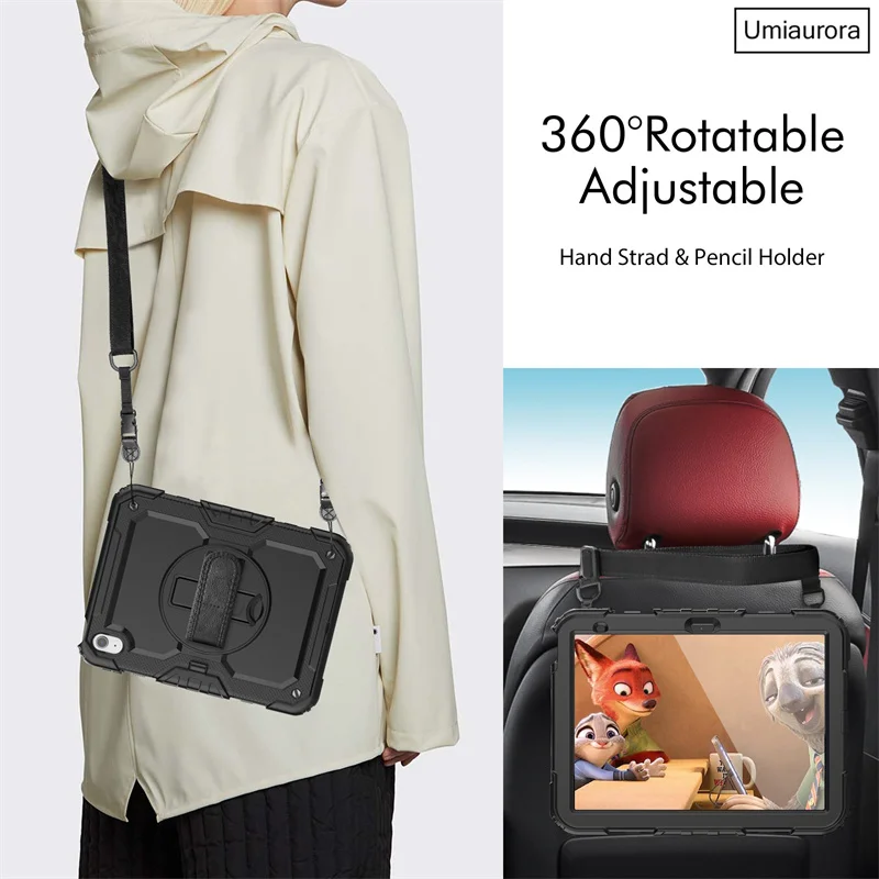 For IPad Mini5 9.7 Air 10.5 7th 8th 9th 10.2 10th 10.9 11th Gen 11 inch A16 Heavy Duty Rugged Tablet Case Stand Shockproof Funda