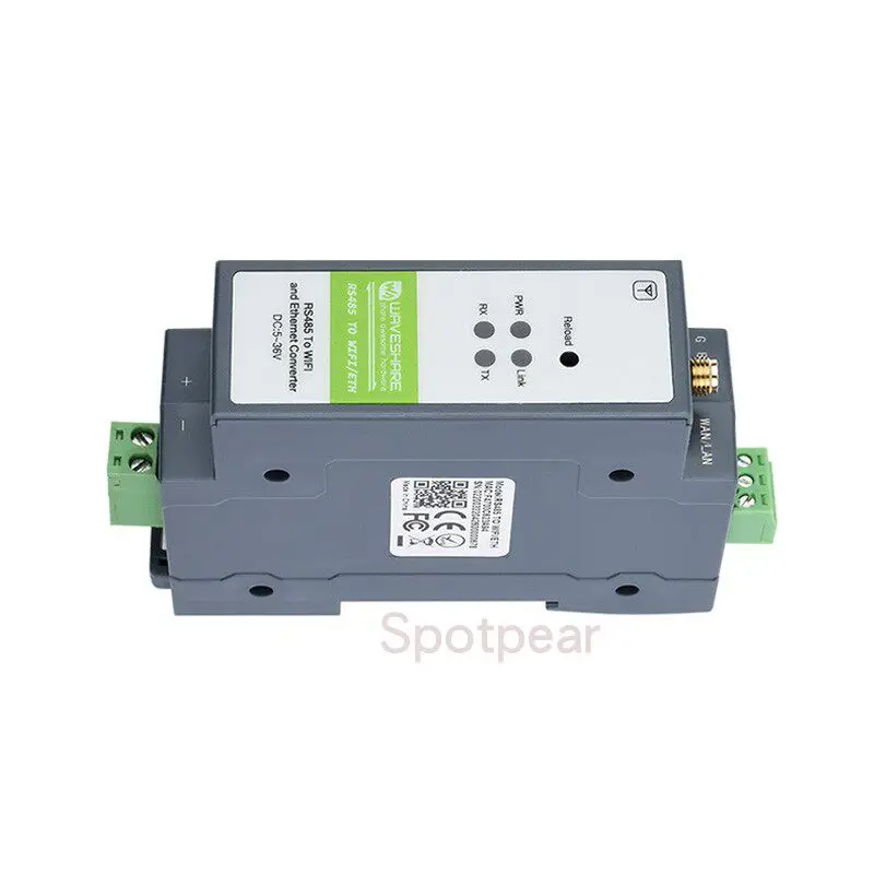 Din-Rail RS485 to WiFi or Ethernet Module Serial Server Modbus MQTT Gateway