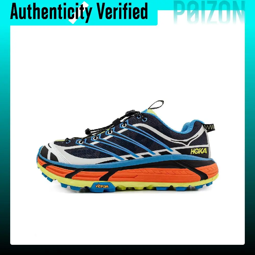 HOKA ONE ONE Mafate Three 2 Running Shoes Unisex Low-top Black Blue Orange 1141572-BDVB
