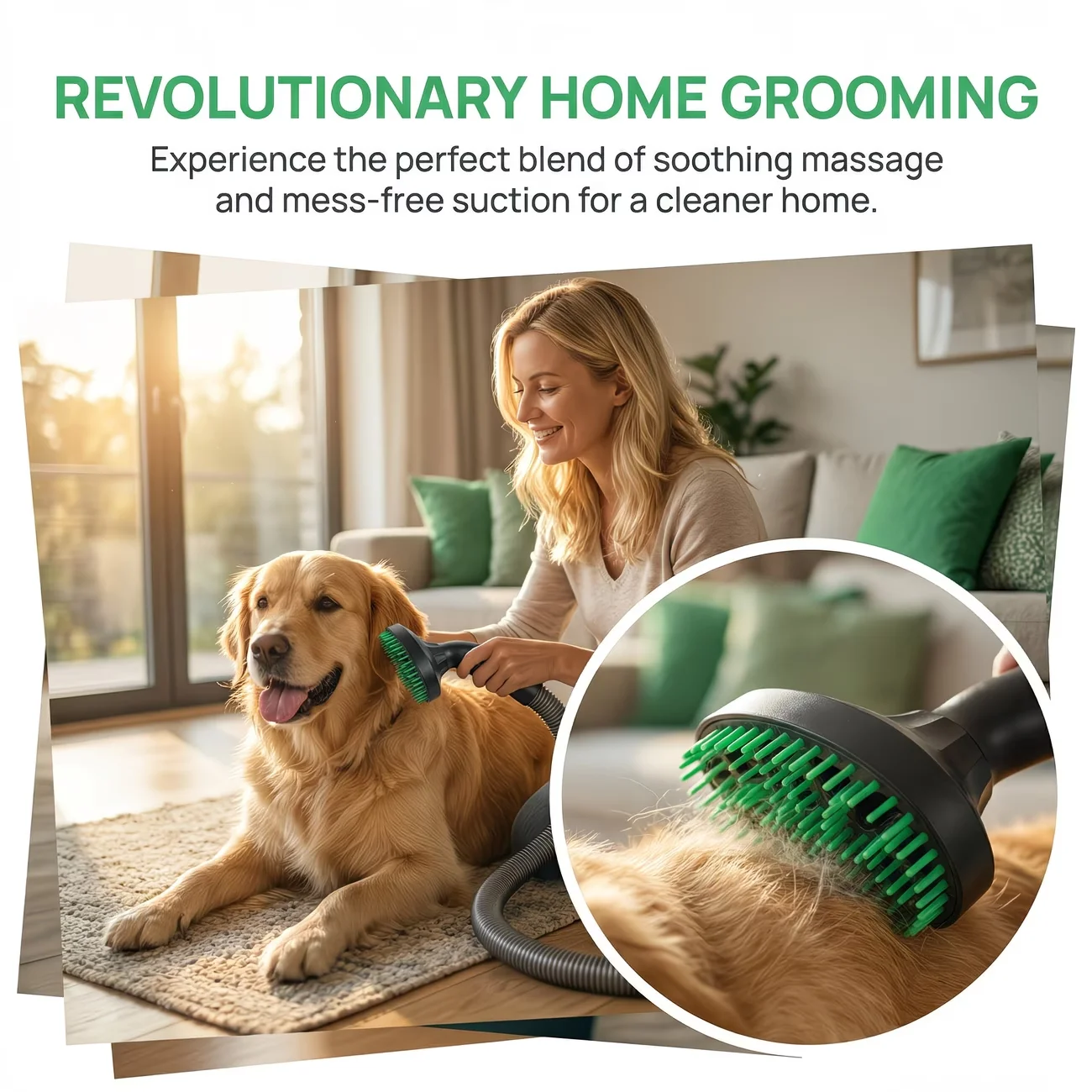 32mm Soft Bristle Pet Hair Removal Brush for Vacuum, Pet Accessory for Dog Owners, Non-Electric, Durable Plastic