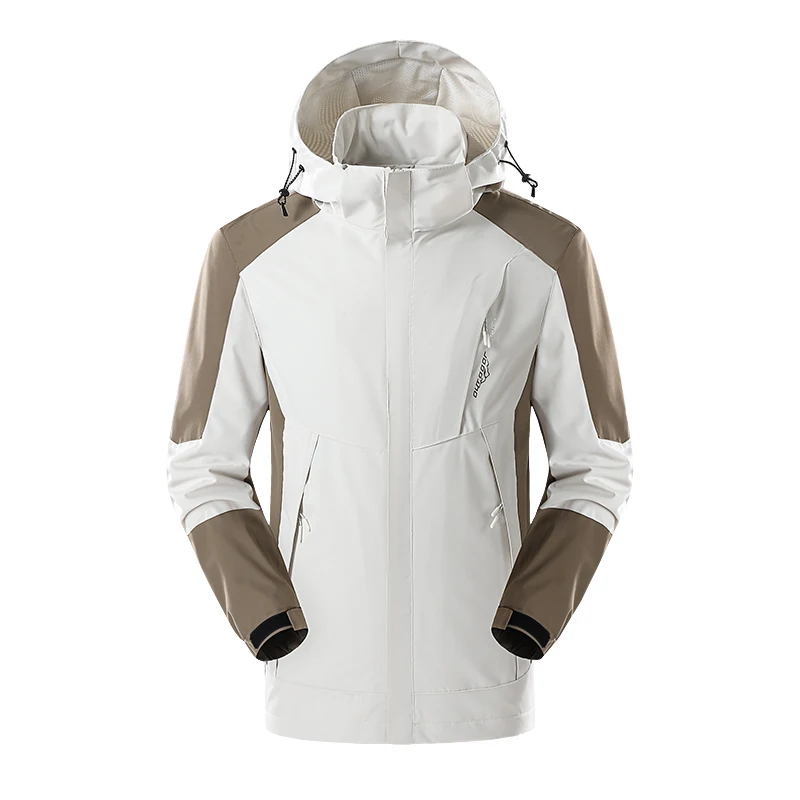 Manteau à capuche amovible avec poignées pour hommes, veste d'extérieur, coupe-vent, imperméable, vêtements d'alpinisme pour couples, manteau de sport, printemps, automne, nouveau, 2024