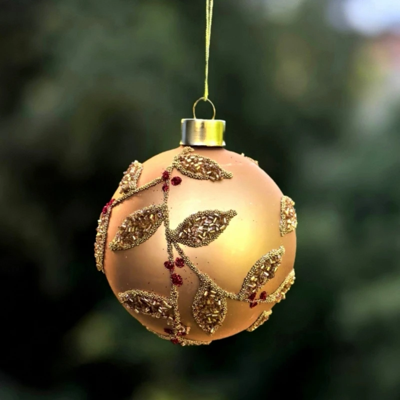 

F 8 шт./упак. Диаметр = 8 см Золотой стеклянный шар Орнамент Рождественская елка Подвеска Окна Ручная роспись Фестиваль Декоративный глобус