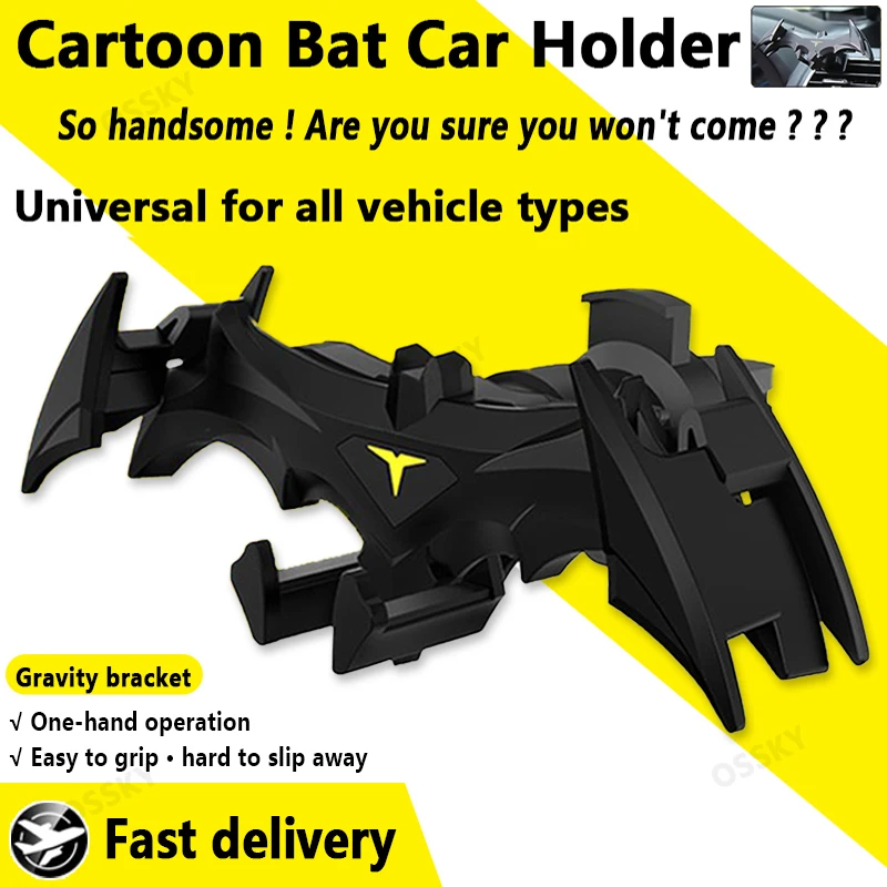 

OSSKY New Hot Bat Shaped Gravity Buckle Car Phone Holder Air Outlet Navigation Phone Holder Suitable for All 4-6.5 Inch Devices