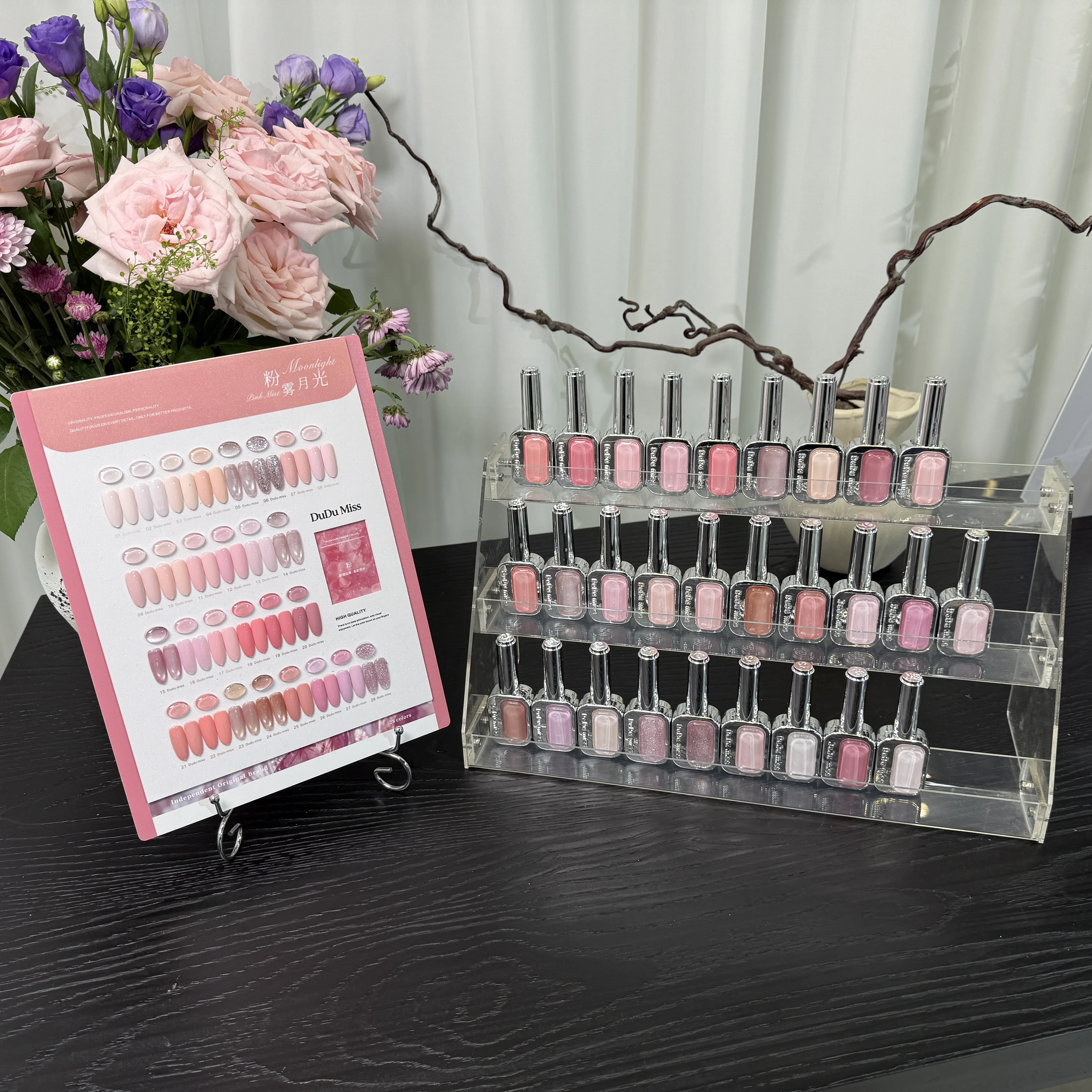 DuDu Miss 28 Colors Pink Mist Moonlight Gel Nail Polish Set Nude Pink Glitter UV LED Soak Off Nail Art Varnish Manicure Salon Se