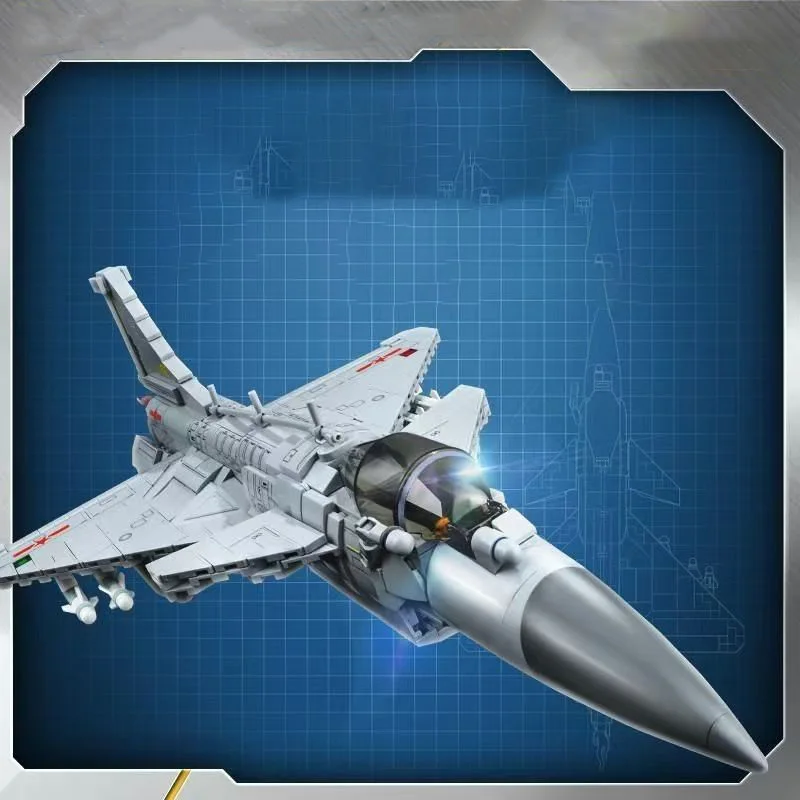 

New 820pcs Die-cast 1:40 Scale Chinese Air Force J-10c Fighter Building Blocks Bricks Model Toys for Kids Gifts