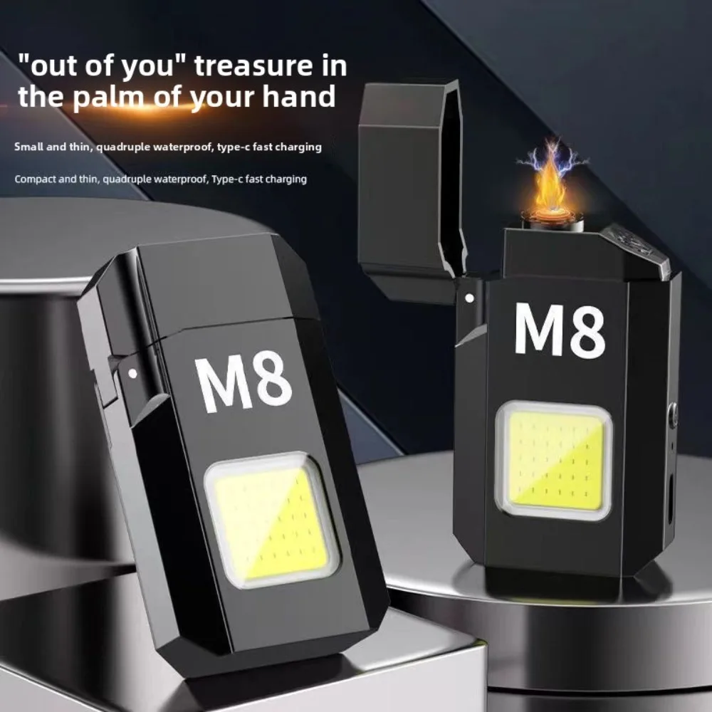 Mini Portable Electric Heating Wire Windproof Lighter - Super Bright Rechargeable Flashlight with Long Battery Life for Outdoor