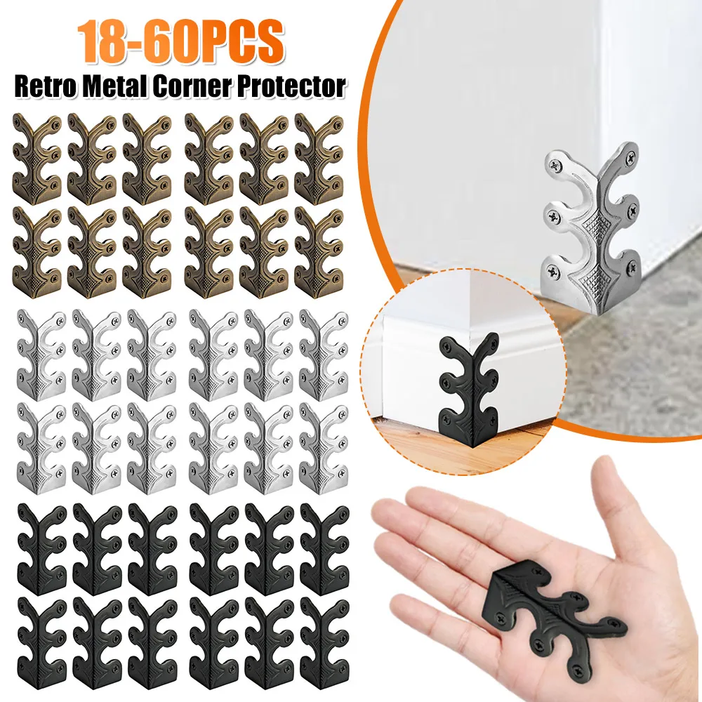 Vintage Metal Corner Protector Iron Skiffers Corner Brackets Corners Edge Cover for Jewelry Wooden Box Antique Furniture