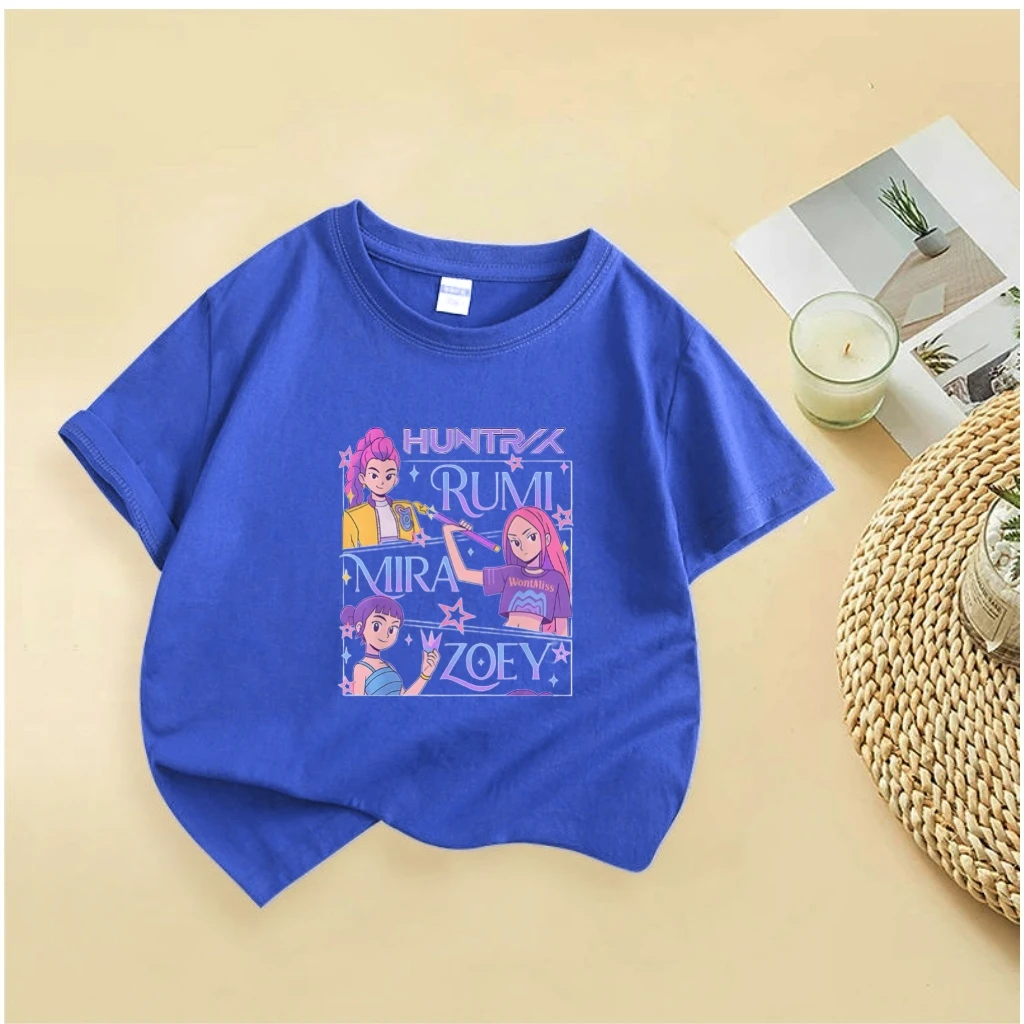 سلسلة المبيعات الساخنة ملابس رياضية للأطفال الصغار من Huntrix تي شيرت Rumi Mira Zoey للفتيات مطبوع بأكمام قصيرة تي شيرت متنوع ملابس أطفال #1