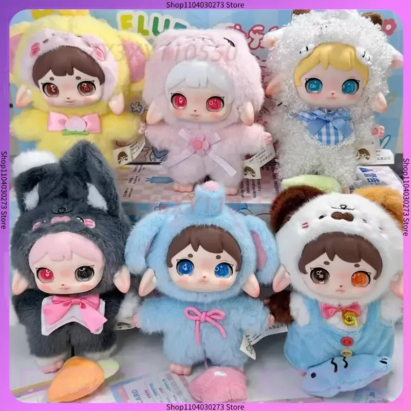 정품 루비 해피 플러피 시리즈 블라인드 박스 귀여운 루비 비닐 얼굴 인형 미스터리 박스 액션 피규어 커스텀 펜던트 인형 선물