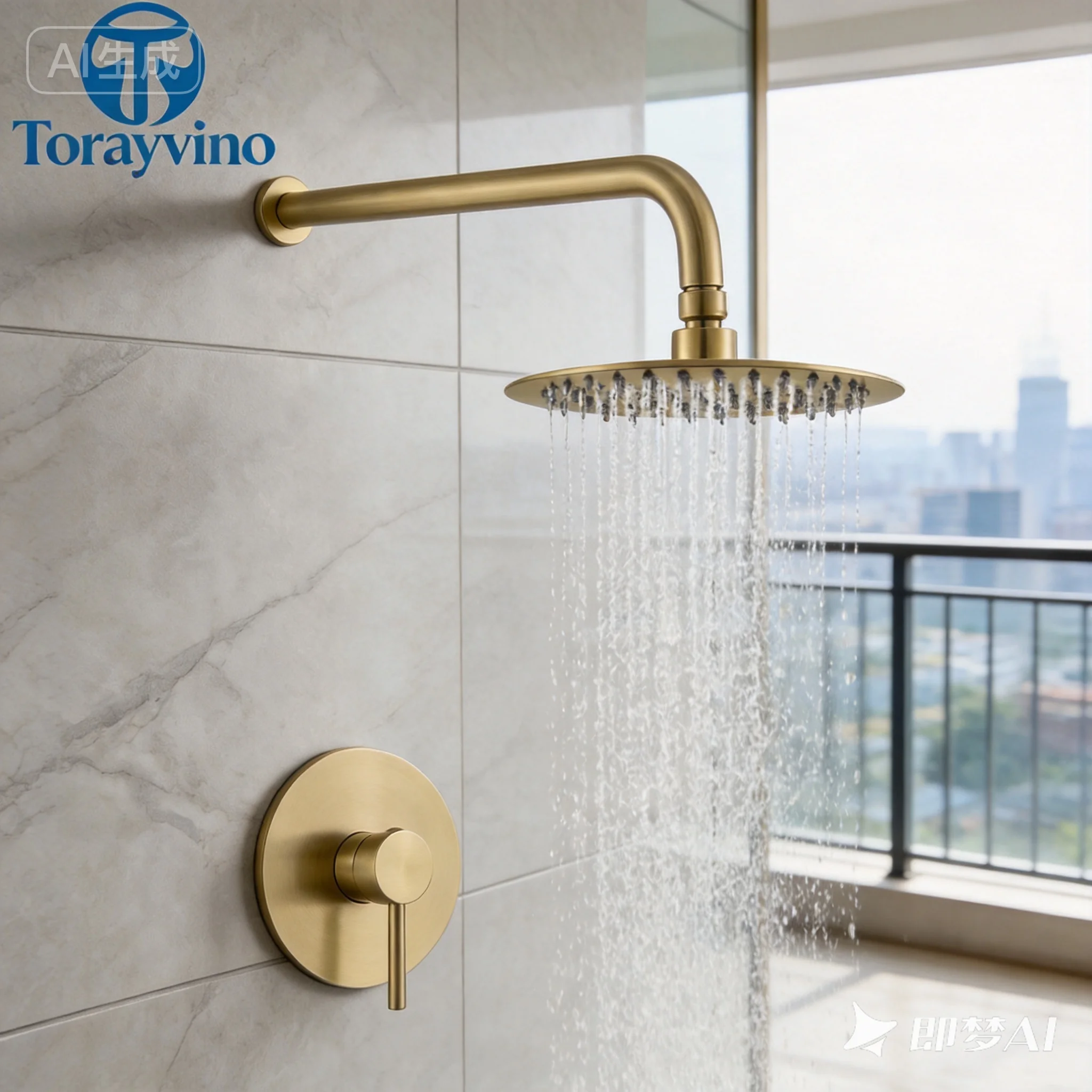 Torayvino Bathroom Chrome Shower Faucet Set With Rain Shower Head Outdoor Shower System Set Complete Bathtub Kit Mixer Tap
