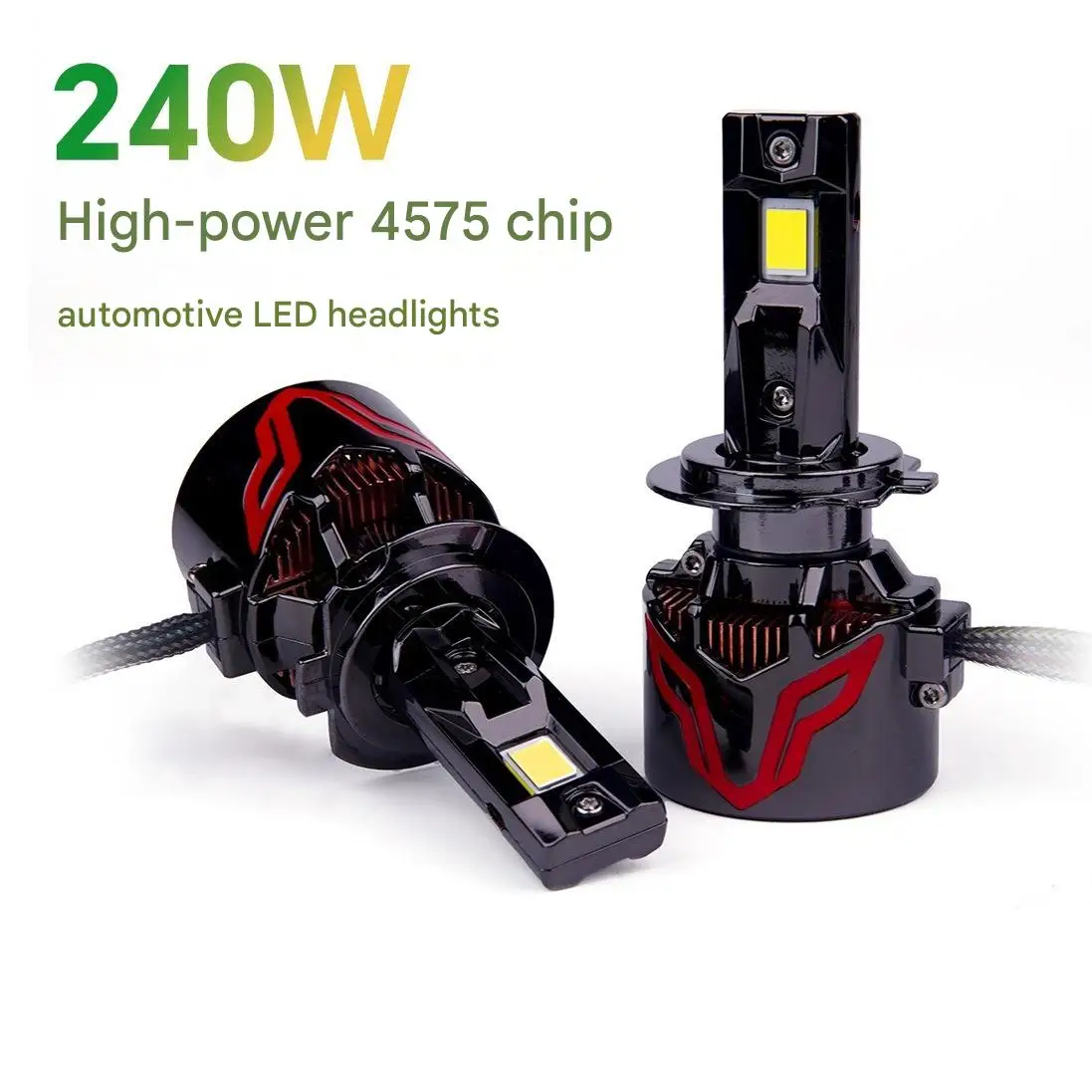 

New High-Power LED Car Headlights H7 H4 Dual Copper Tube Bi-Color Laser 240W 24000LM Super Bright – LED Lights Car Accessories