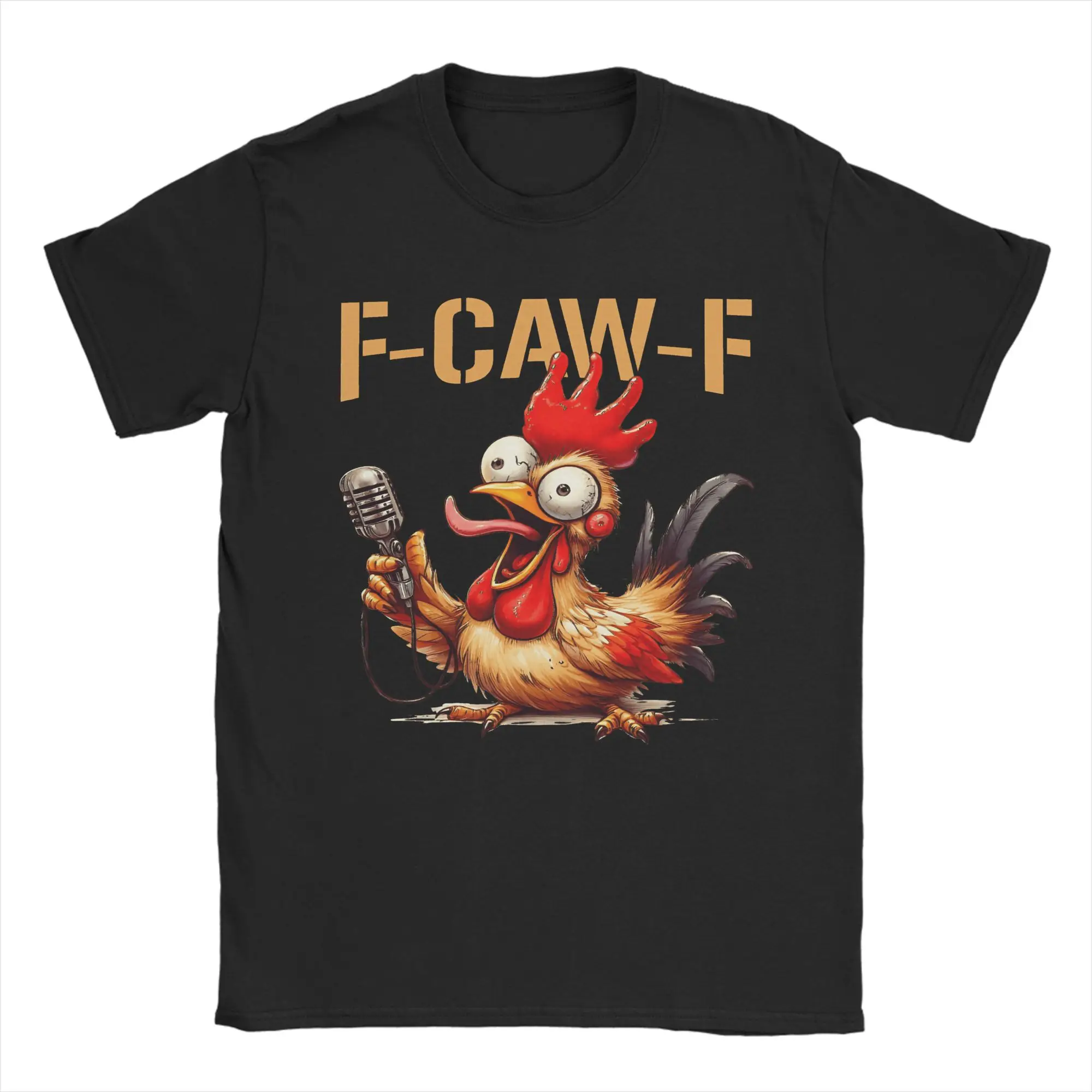 

Funny F-Caw-F Chicken FCAWF Rooster T-Shirt Men Funny Cotton Tee Shirt Round Collar Short Sleeve T Shirts Classic Clothing