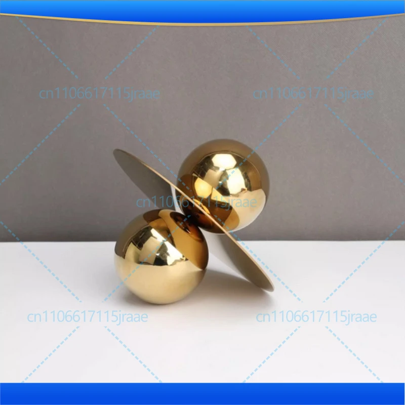 Stainless Steel Golden Ball Abstract Crafts Desk Decoration Sphericity Geometric Artwork Ornaments Room Aesthetics Decor