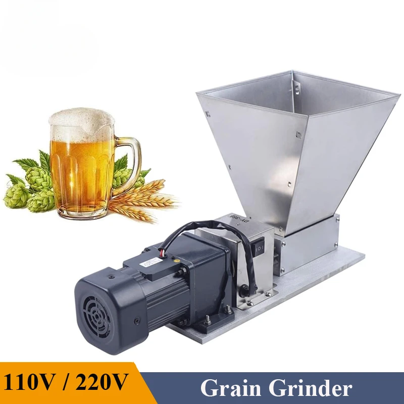 Electric Malt Mill Brewery Double Roller Mill / Automatic Malt Grinder for Home Brewing Barley Crusher Grain Mills