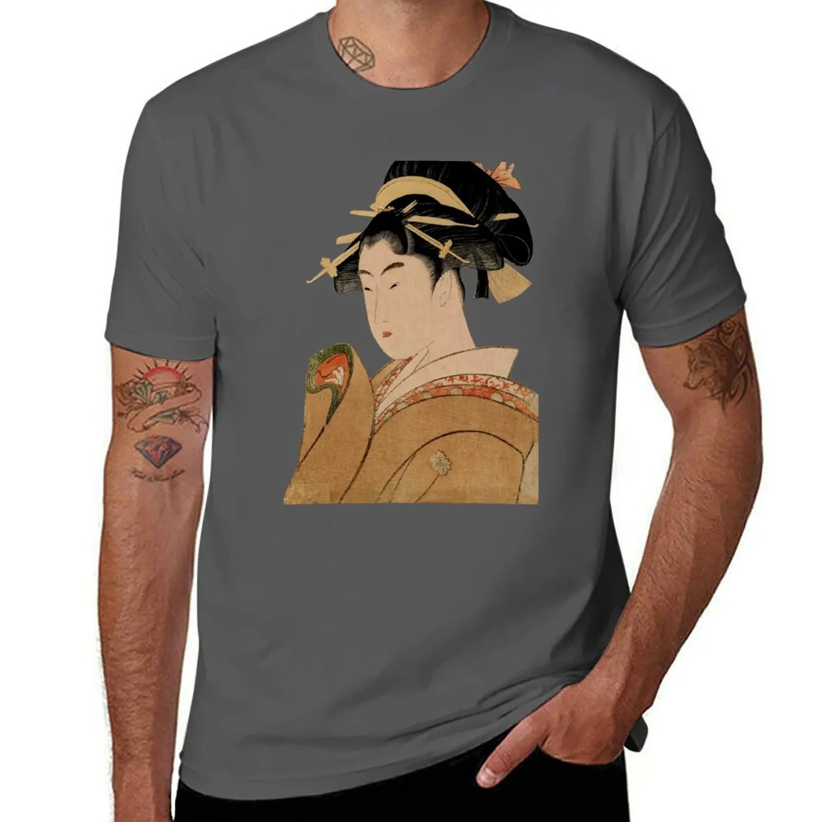 

Vintage Japanese Ukiyo-e Woodblock Print Geisha Portrait V T-Shirt anime shirt summer top luxury clothing labubu men tshirt