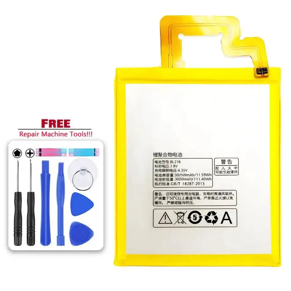 

BL216 Mobile Phone Battery Good Low-Temperature Performance Premium Replacement For Lenovo Vibe Z K910 K910e K6 X910 3000Mah