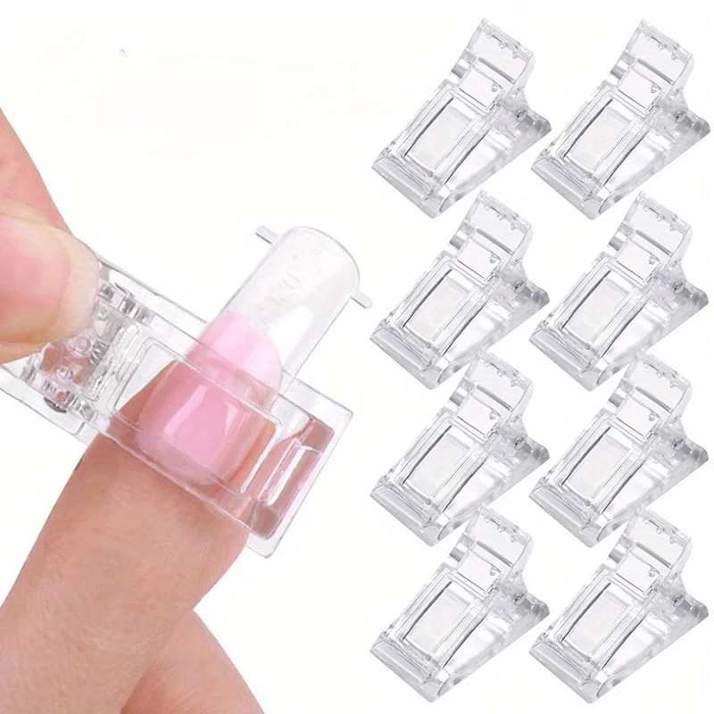 10PCS Transparent Acrylic Nail Clip Quickily Building Tips Clips Finger Nails Gel Polish Extension UV Lamps Manicure Art Tools