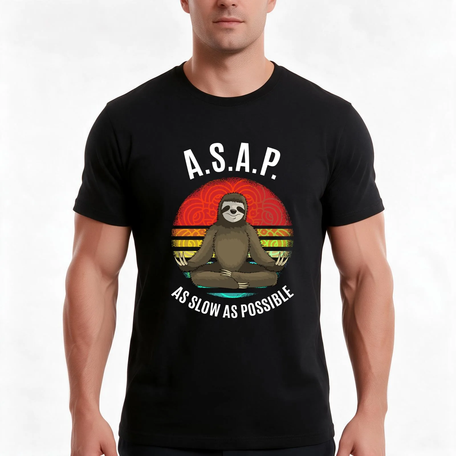 A.S.A.P. As Slow As Possible sloth Yoga T-Shirt Summer Casual Cotton Tee Oversized Streetwear Tops Vintage Graphic Print