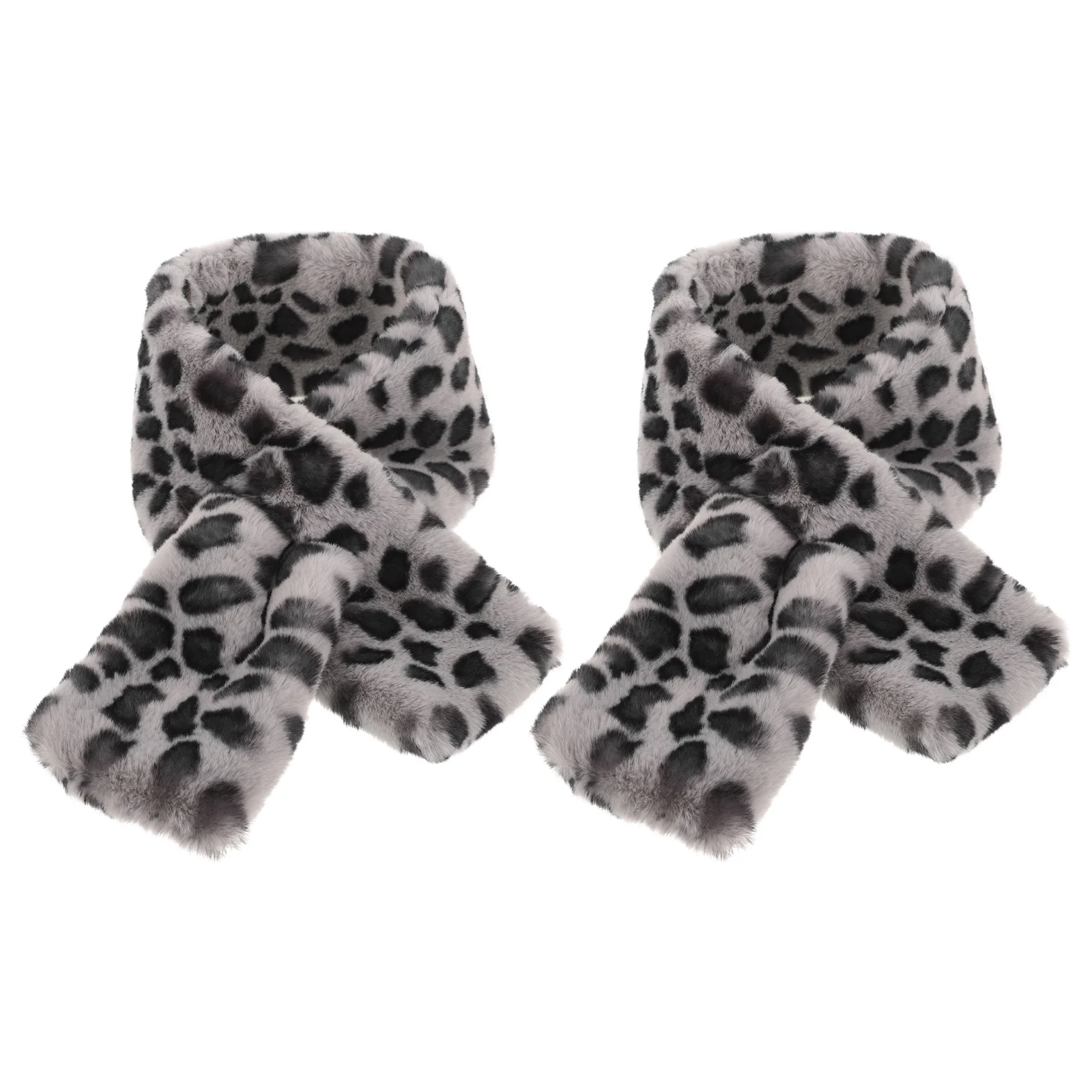 

Leopard Print Scarf Faux Rabbit Shawl Winter Warm Fashion Furry Scarves Women Shawls Soft Neck Warmer Holiday Gifts